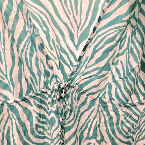 ViX Paula Hermanny Aqua Zebra Print Tunic Cover Up Size Large NWOT - Picture 8 of 10